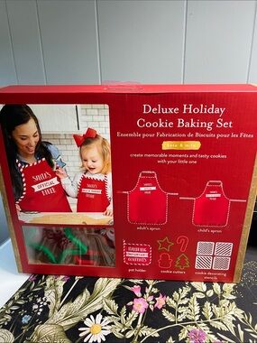 Brand new, never opened, Deluxe Holiday Cookie Baking Set -by Kate & Milo